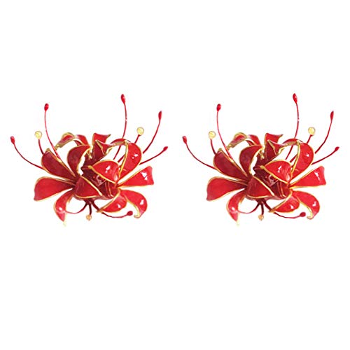 Amazon.co.jp: [misaki] 美しい 彼岸花 イヤリング ヒガンバナ 曼珠沙